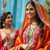 Stunning models showcasing Dubai handcrafted designer fashion in vibrant traditional attire
