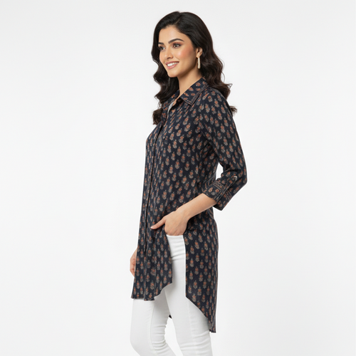 Ajrakh Butti Long Shirt