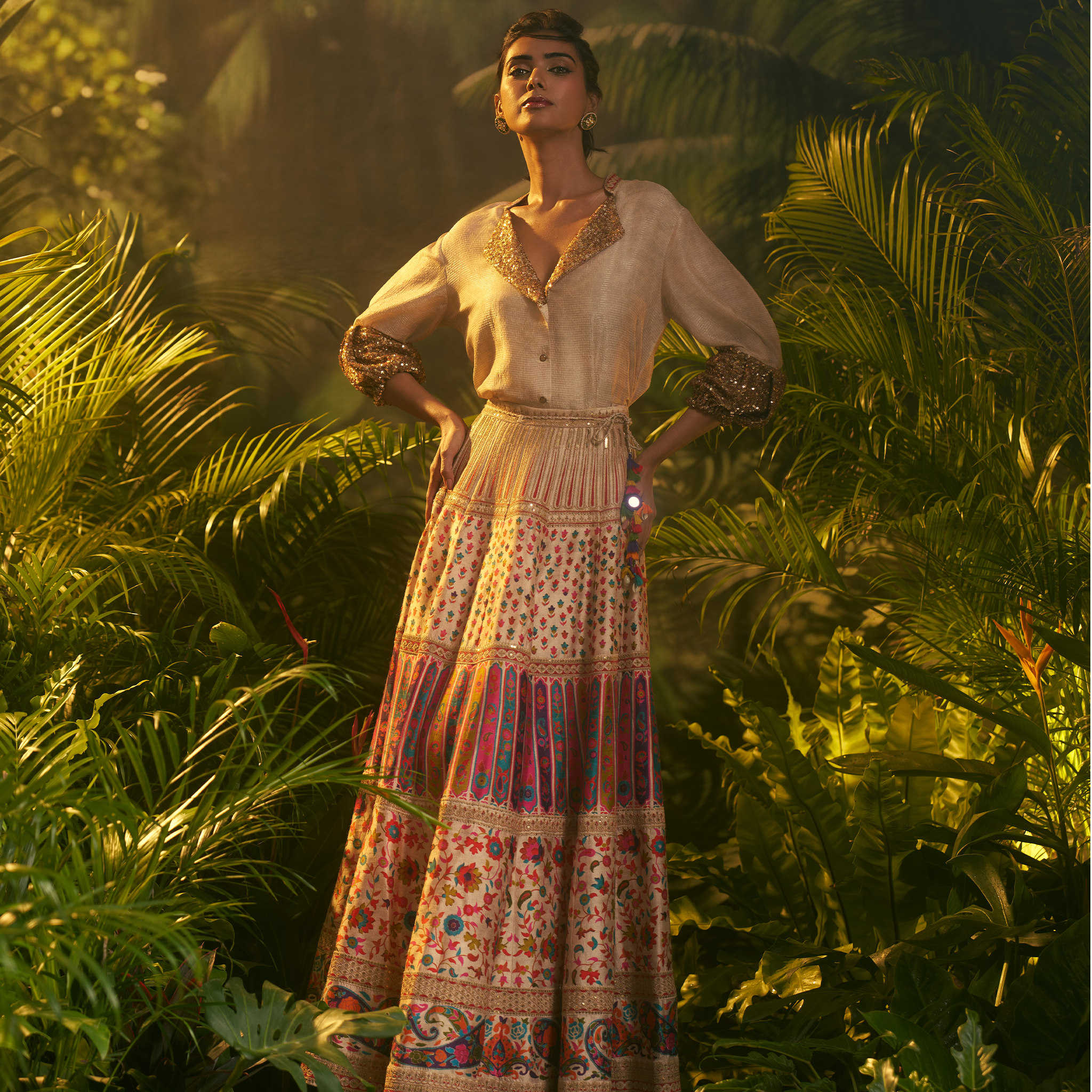 Natasha Mehta Handcrafted Embroidered Ghagra Dubai