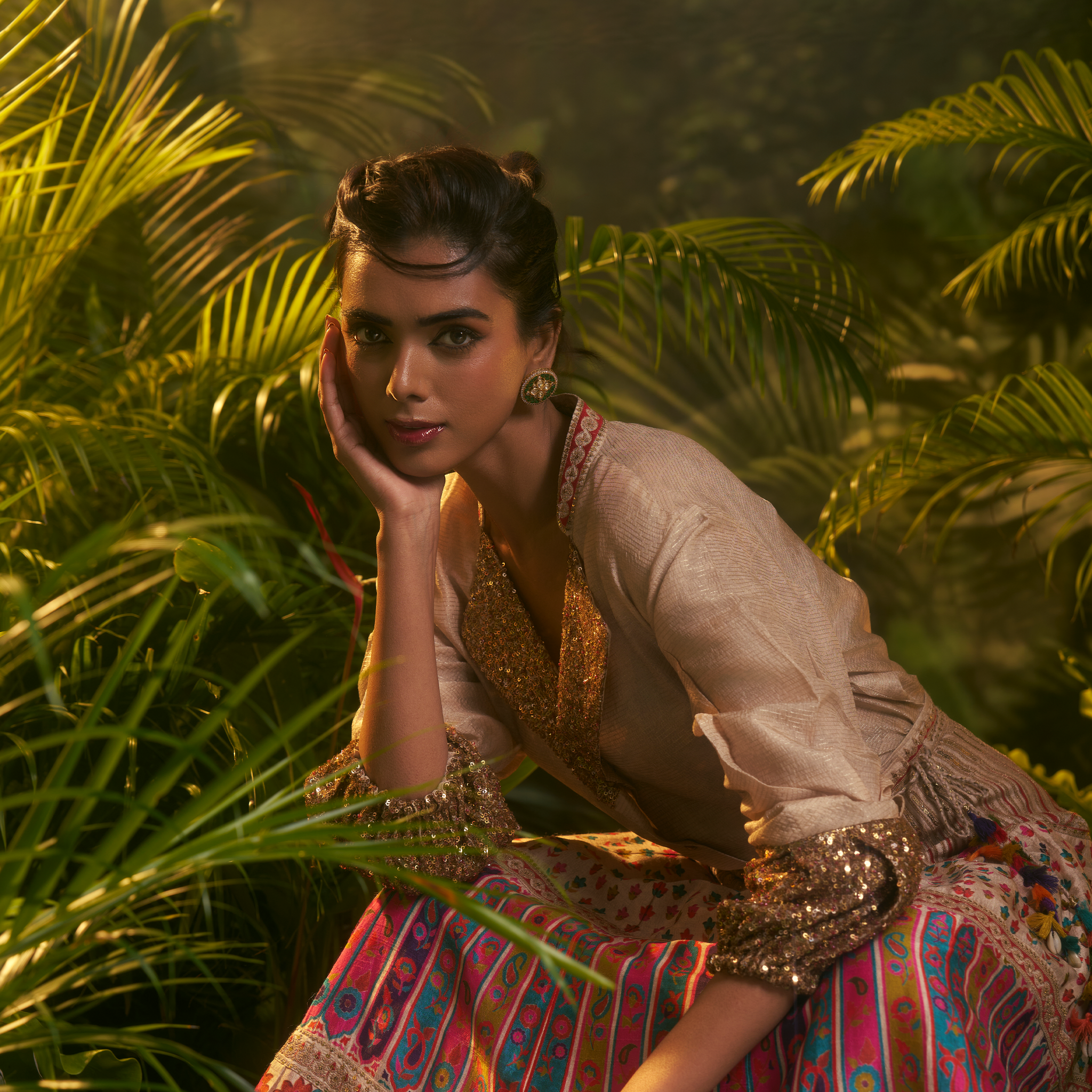 Natasha Mehta Handcrafted Embroidered Ghagra Dubai