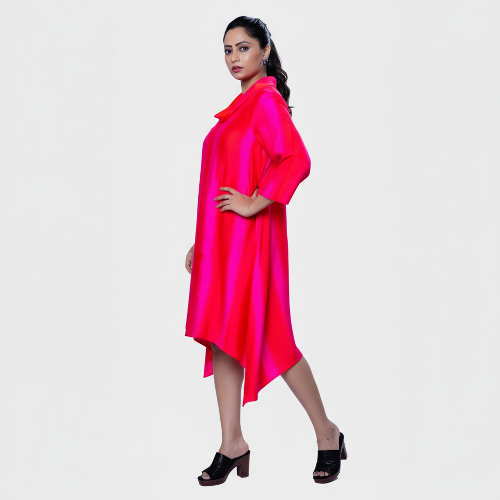 Elegant Fushia Pink Flare Dress Online by My Store