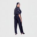 Handcrafted black co-ord outfit with embroidery featuring a stylish top and matching pants