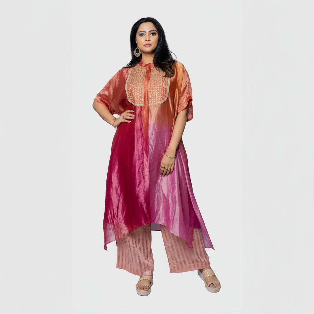 Natasha Mehta Silk Fusion Evening Gown for Parties