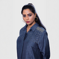 Luxury two-piece party set featuring a stylish shirt with elegant detailing for a chic look