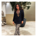 Natasha Mehta midnight elegance embroidered blouse in navy with intricate gold detailing